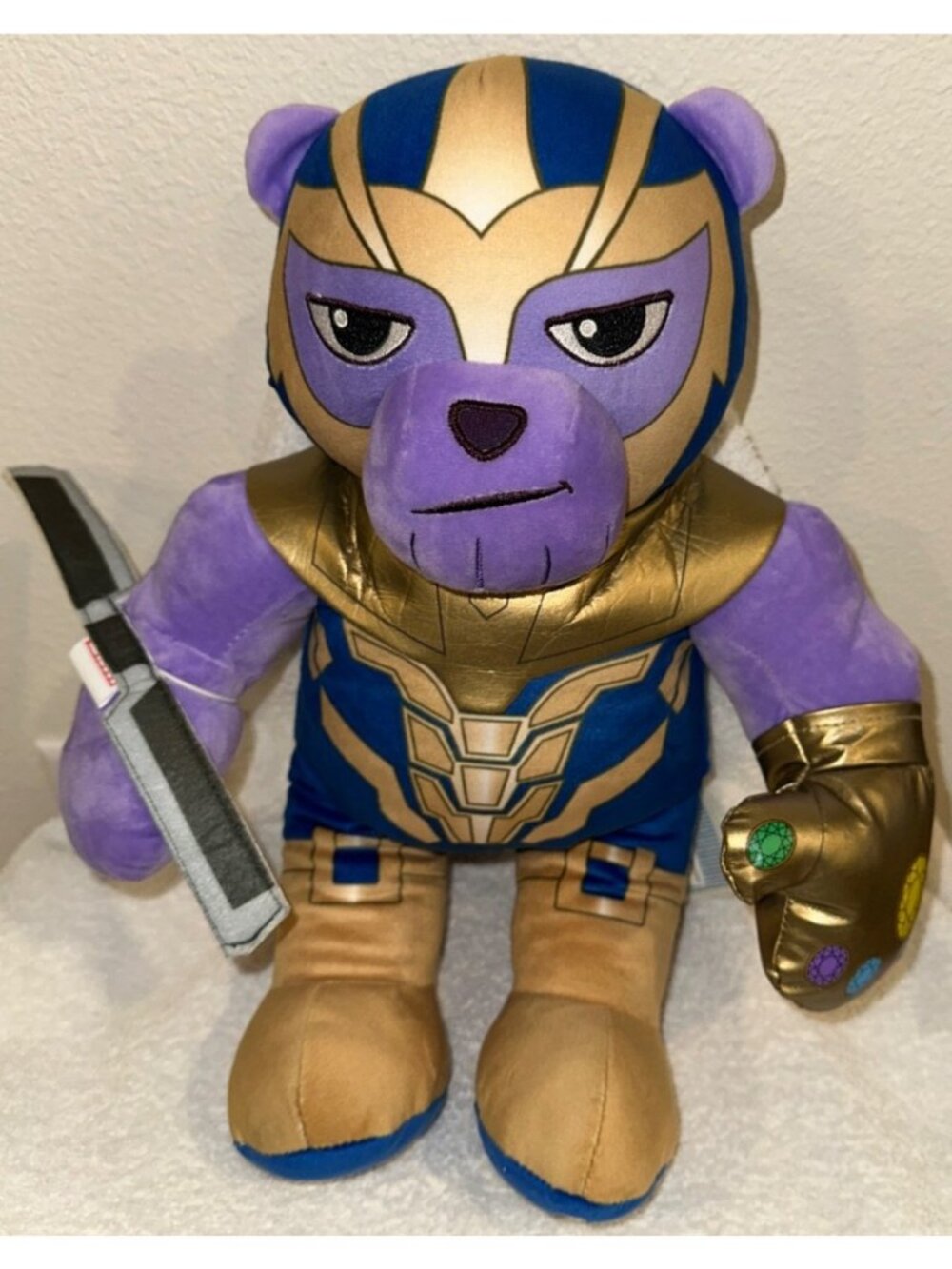 Build A Bear Marvel Avengers End Game Thanos 16" Plush Stuffed Animal With Sword